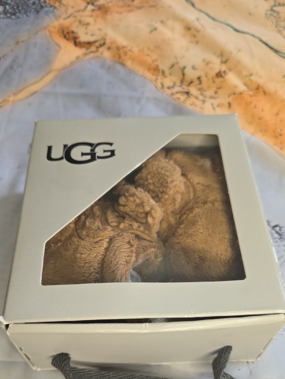 UGG Chestnut Shearling Slippers in Gift Box